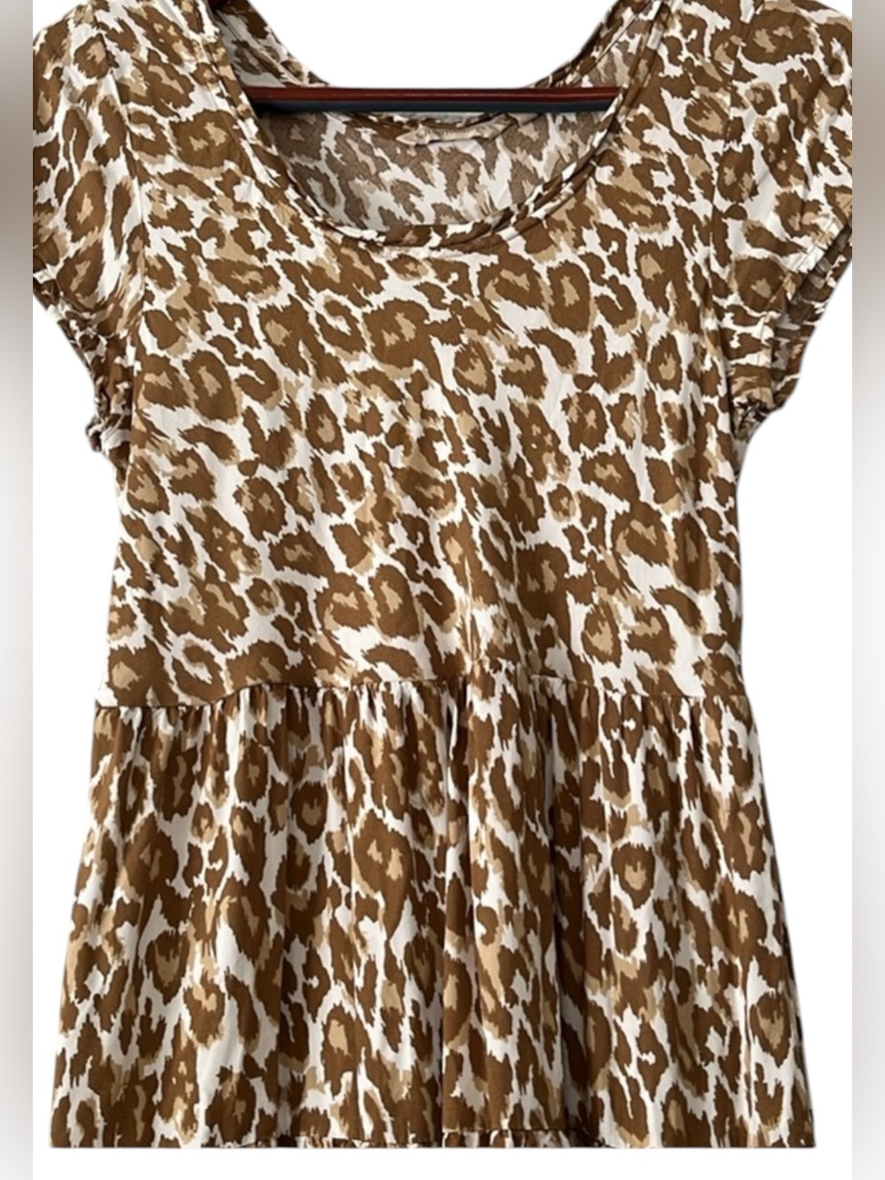 Soft‎ Surroundings Kara Tiered Maxi Dress Brown Leopard  Print Size Medium - Picture 10 of 16